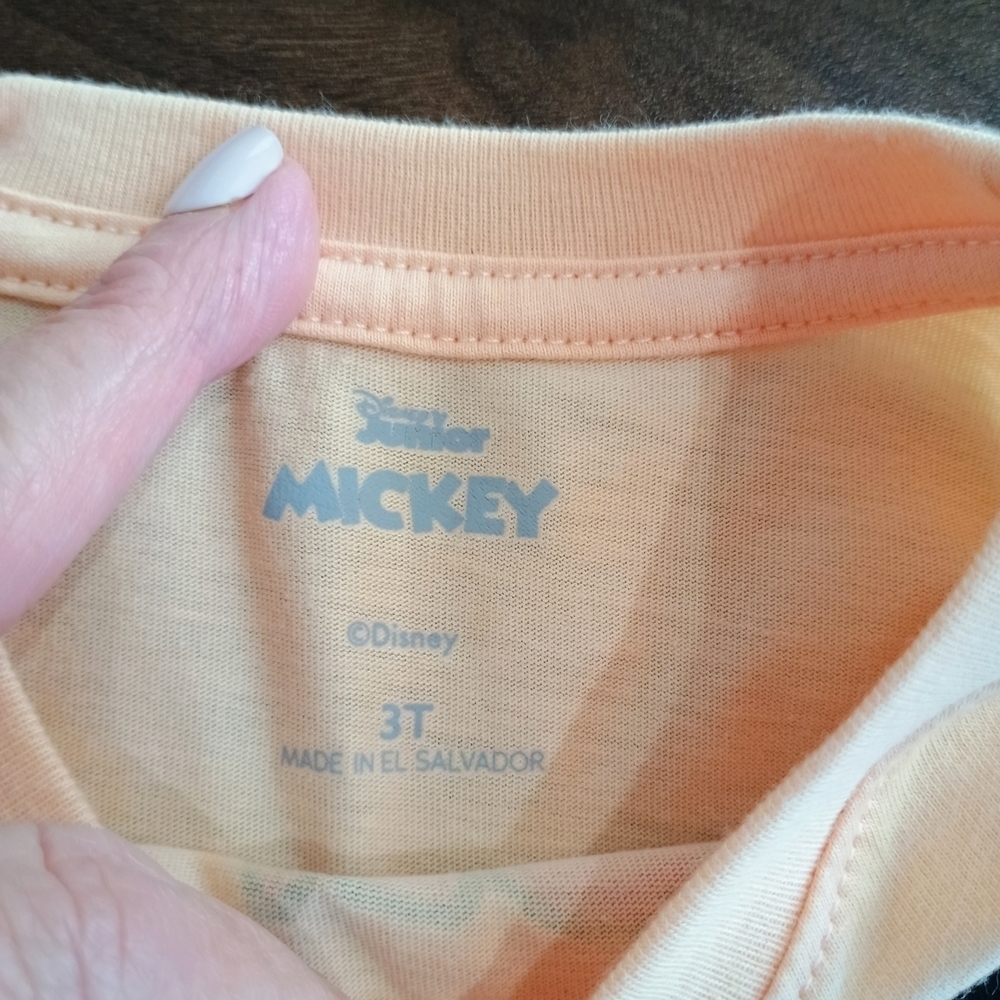 Disney Mickey Mouse Kids T-Shirt - Peach and Black - Picture 3 of 4
